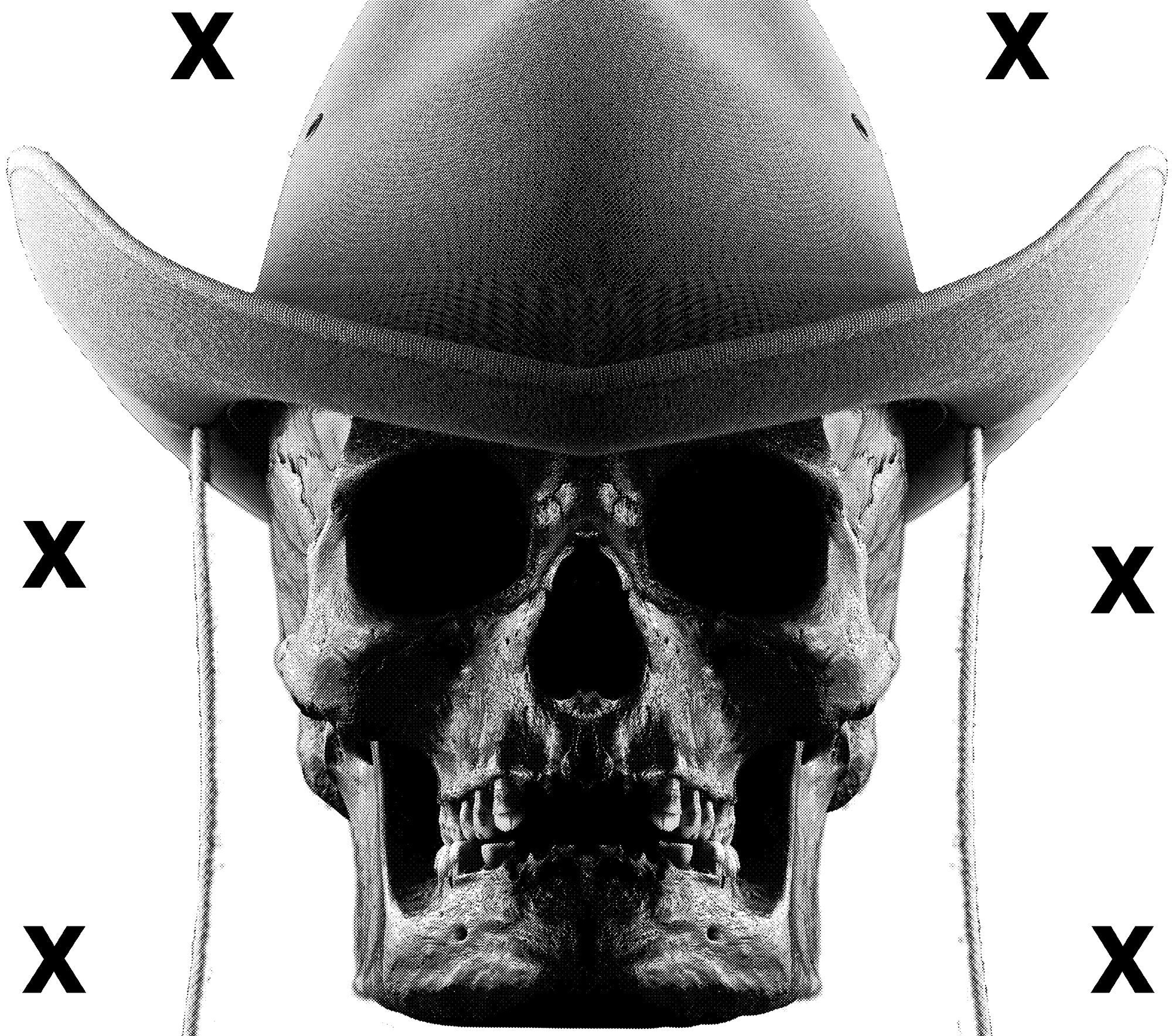 High Detail Airbrush stencil HD stencils - Cowboy style skull in the dark airbrush stencil pp